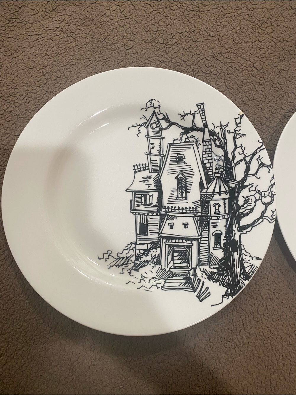Vintage, Discontinued, Set of 2, Ciroa Haunted House Plates